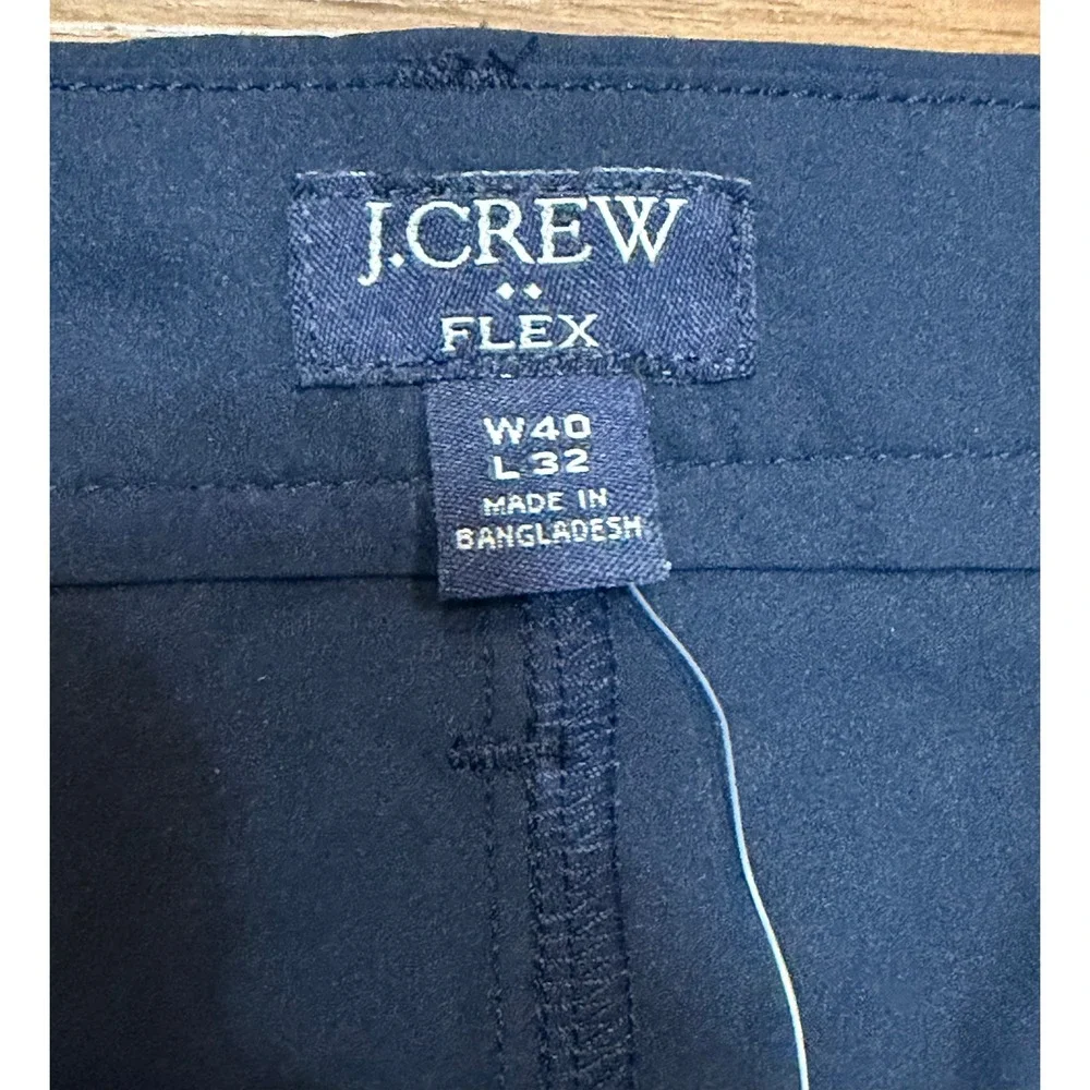 J.Crew Slim Fit Tech Flex Chino Pant Mens Navy Stretch Performance Sz 40x32